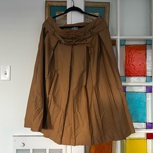 Midi Pleated Khaki Skirt